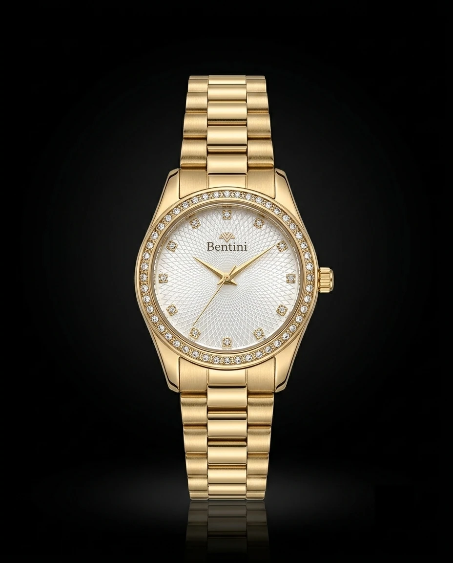 Bentini Fiorella kadın kol saati — quartz, 36 mm kasa, çelik kordon