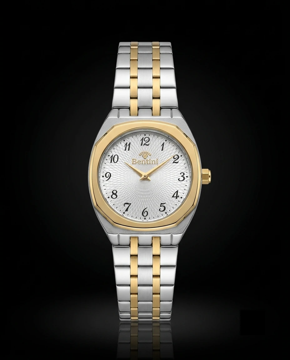 Bentini Sabrina kadın kol saati — quartz, 28 mm kasa, çelik kordon